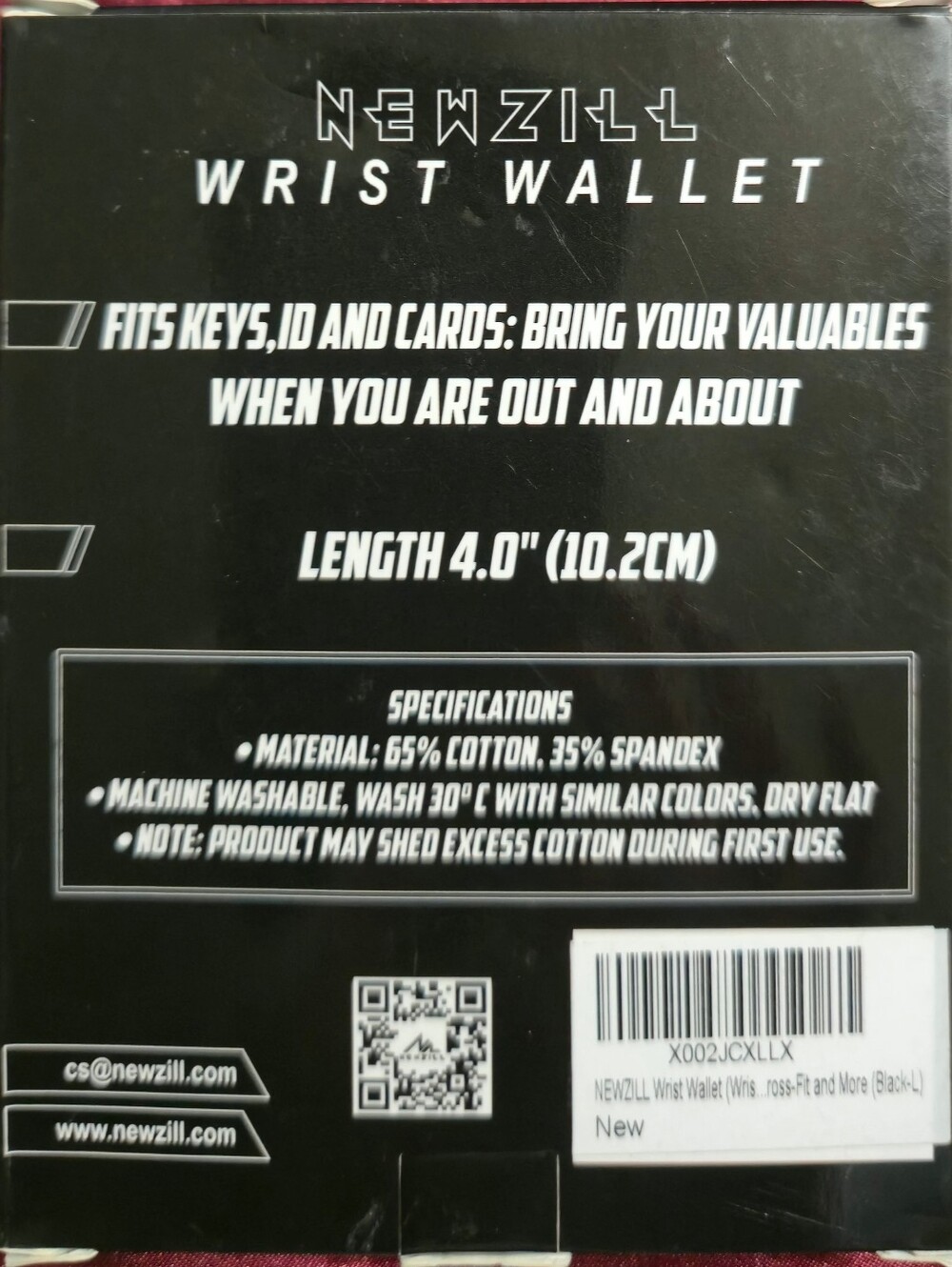 NIB Black Unisex Newzill Wrist Wallet - Picture 2 of 2